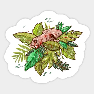 Wolf flower skull Sticker